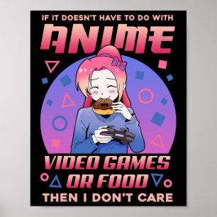 Anime Videogames Eten Donuts Kawaii Otaku Japan M Poster