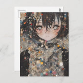 Anime Vrouw Collage Briefkaart (Voorkant / Achterkant)