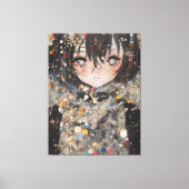 Anime Vrouw Collage Canvas Afdruk (Voorkant)