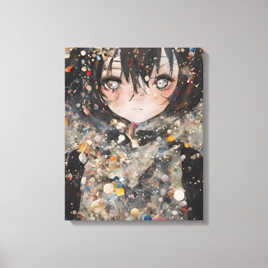 Anime Vrouw Collage Canvas Afdruk (Voorkant)
