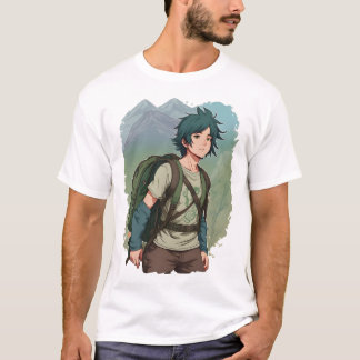 Anime Wandelaar Jongen Bergavontuur T-Shirt