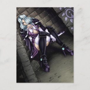 Anime Warrior Girl Briefkaart