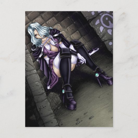 Anime Warrior Girl Briefkaart (Voorkant)