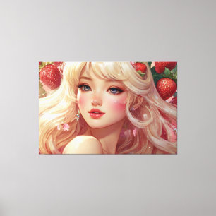 Anime Waterverf uitgerekt canvas afdrukken