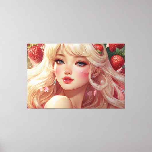 Anime Waterverf uitgerekt canvas afdrukken (Voorkant)