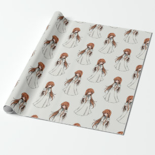 Anime Web Girl Manga Pattern Design Cadeaupapier