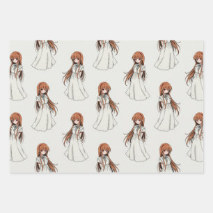 Anime Web Girl Manga Pattern Design Inpakpapier Vel