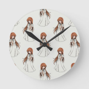 Anime Web Girl Manga Pattern Design Ronde Klok