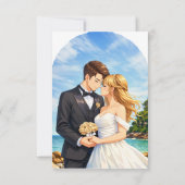 Anime Wedding  Invitation Save The Date (Achterkant)