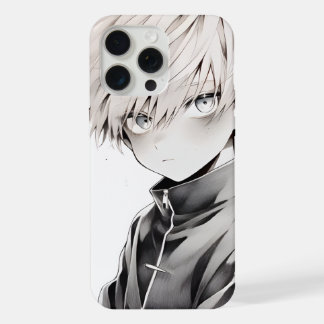 Anime White Hair Karakter iPhone 15 Pro Max Hoesje