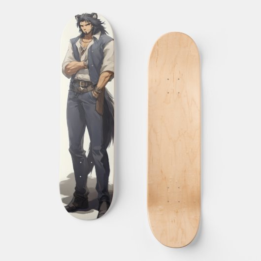 Anime Wolf Zaddy Skateboard (Voorkant)