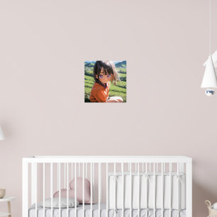 Anime Youngster in de Natuur Poster