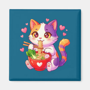 Animekat eet Ramennoedels Met Hartjes Grappig V Magneet