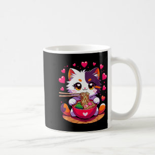 Animekat eet Ramennoedels Met Hartjes Valenti Koffiemok