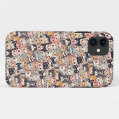 Animekatten die het patroon herhalen Case-Mate iPhone case (Achterkant (horizontaal))
