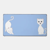 Animes de chat blanc mignon sur fond bleu clair (Recto)