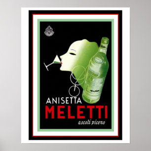 Anisetta Meletti Poster Annonce Vintage 16 x 20