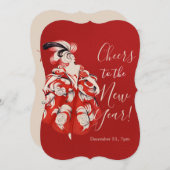 Anisette Red New Year's Eve Invitation (Devant / Derrière)