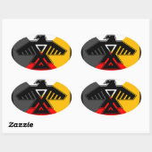 Anishinaabe Thunderbird in de vier richtingen Ovale Sticker (Vel)