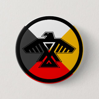 Anishinaabe Thunderbird in de vier richtingen Ronde Button 5,7 Cm