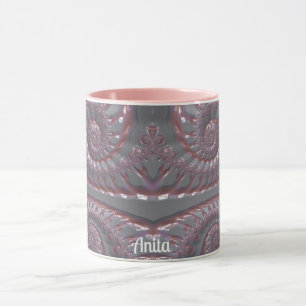 ANITA ~ GLOSSY 3D Zany Pink Silver ~ Mok