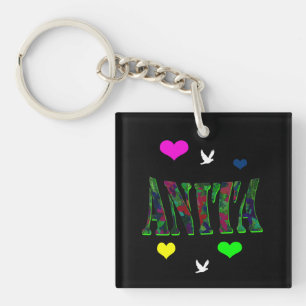 Anita, naam Logo met liefdesharten, Sleutelhanger