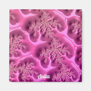 ANITA Persoonlijk fractueel ontwerp ~ Roze Waffle Magneet