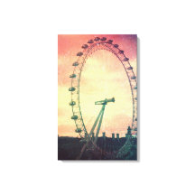 Anitiqued London Eye op Sunrise