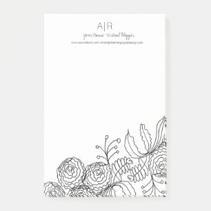 Anjer Bloem Botanische Bloem Lijn Kunst Post-it® Notes
