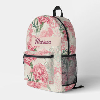 anjer bloem in roze motief nr1 bedrukte rugzak