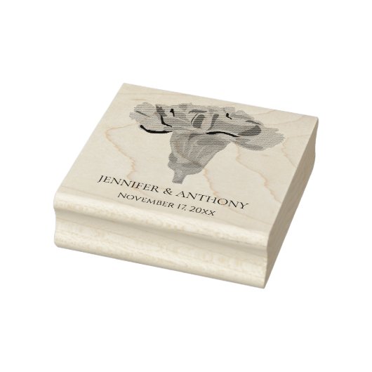 Anjer Bloem Luxe Moderne Bloemen Bruiloft Rubberstempel (Stempel)