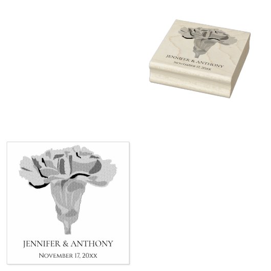 Anjer Bloem Luxe Moderne Bloemen Bruiloft Rubberstempel (Gestempeld)