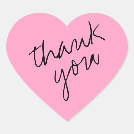 Anjer Bloem Roze Hart Dank U Sticker (Voorkant)