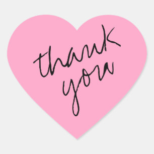 Anjer Bloem Roze Hart Dank U Sticker