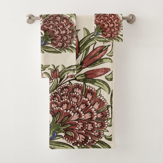 Anjer Bloem Tegel Antiek Rustieke Kunst Bad Handdoek (Insitu)