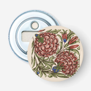 Anjer Bloem Tegel Antiek Rustieke Kunst Button Flesopener