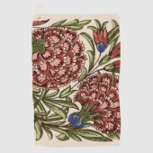 Anjer Bloem Tegel Antiek Rustieke Kunst Golfhanddoek (Voorkant)