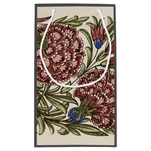 Anjer Bloem Tegel Antiek Rustieke Kunst Klein Cadeauzakje (Achterkant)