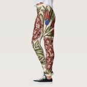 Anjer Bloem Tegel Antiek Rustieke Kunst Leggings (Links)