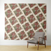 Anjer Bloem Tegel Antiek Rustieke Kunst Wandkleed (In Situ (horizontaal))