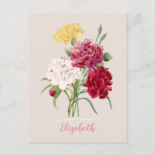  anjer bloemen print briefkaart
