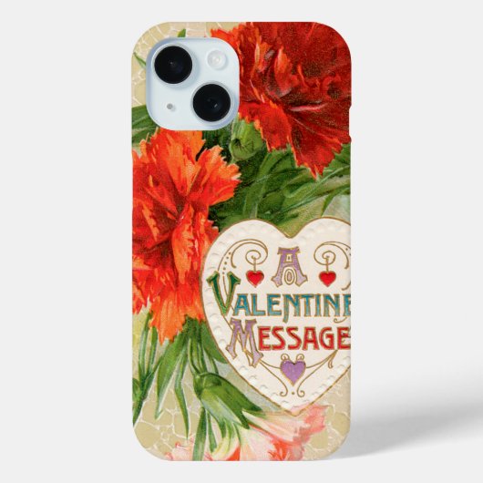 Anjer Bloemen, Valentijnsdag Bericht Case-Mate iPhone Case (Achterkant)