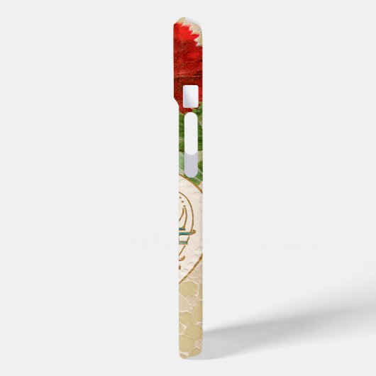 Anjer Bloemen, Valentijnsdag Bericht Case-Mate iPhone Case (Achterkant / Links)