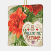 Anjer Bloemen, Valentijnsdag Bericht Keramisch Ornament (Links)