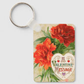 Anjer Bloemen,  Valentijnsdag Bericht Sleutelhanger (Voorkant)
