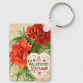 Anjer Bloemen,  Valentijnsdag Bericht Sleutelhanger (Achterkant)