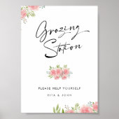 Anjer Boho Grazing Station Tafel Trouwbord Poster (Voorkant)