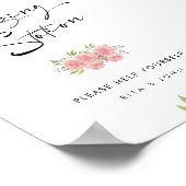 Anjer Boho Grazing Station Tafel Trouwbord Poster (Hoek)