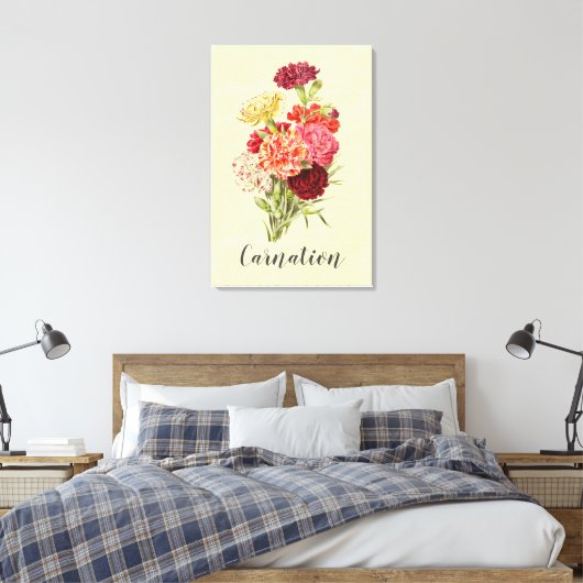 anjer Bouquet Canvas Afdruk (Insitu (Slaapkamer))