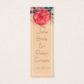  anjer bruiloft, souvenir bladwijzer-kaarten mini visitekaartjes (Achterkant)